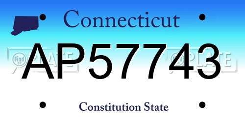 AP57743 Connecticut License Plate