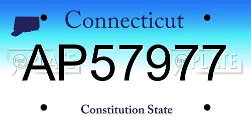 AP57977 Connecticut License Plate