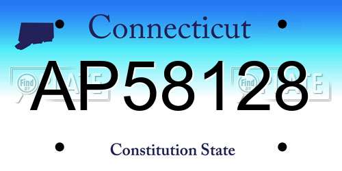 AP58128 Connecticut License Plate
