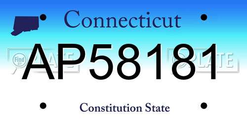 AP58181 Connecticut License Plate