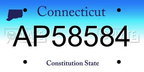 AP58584 Connecticut License Plate