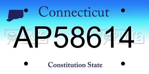 AP58614 Connecticut License Plate