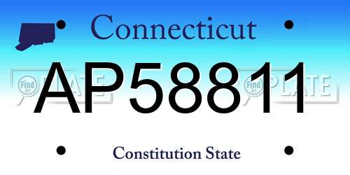 AP58811 Connecticut License Plate