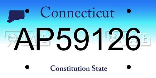 AP59126 Connecticut License Plate