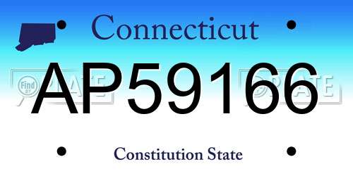 AP59166 Connecticut License Plate