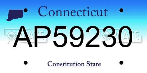 AP59230 Connecticut License Plate