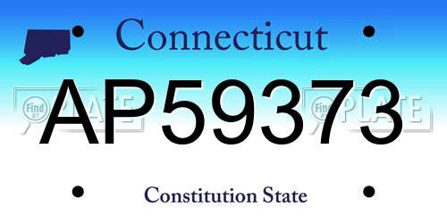 AP59373 Connecticut License Plate