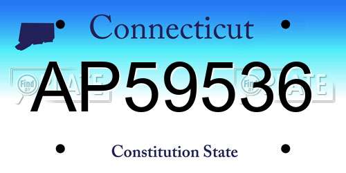 AP59536 Connecticut License Plate