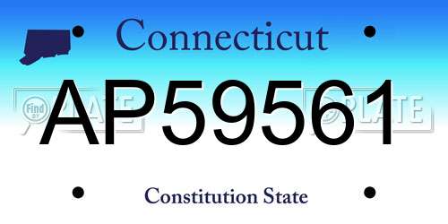 AP59561 Connecticut License Plate