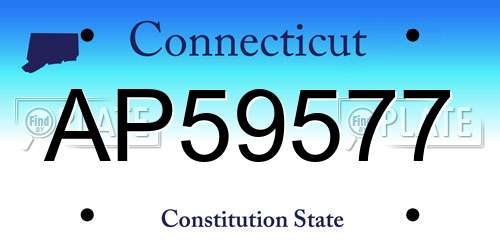AP59577 Connecticut License Plate