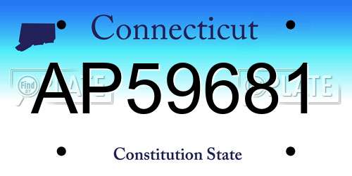 AP59681 Connecticut License Plate
