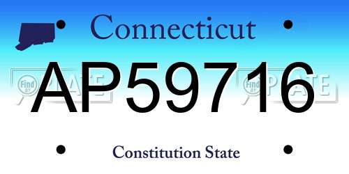 AP59716 Connecticut License Plate