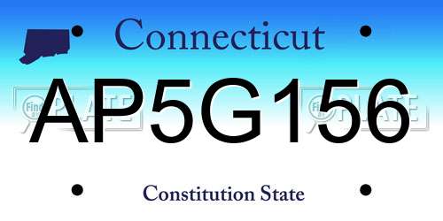 AP5G156 Connecticut License Plate