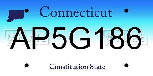AP5G186 Connecticut License Plate