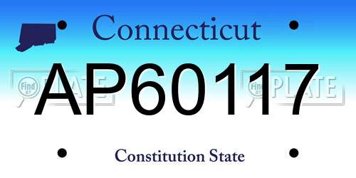 AP60117 Connecticut License Plate