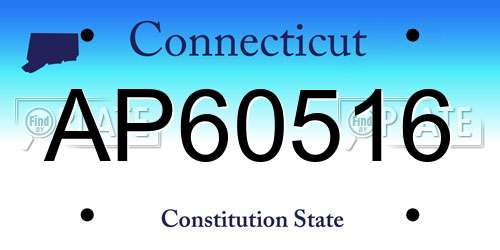 AP60516 Connecticut License Plate