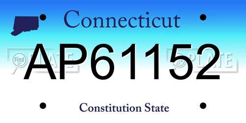 AP61152 Connecticut License Plate