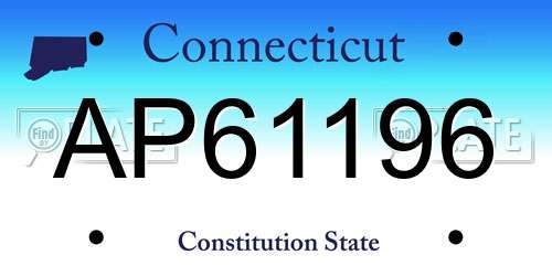AP61196 Connecticut License Plate