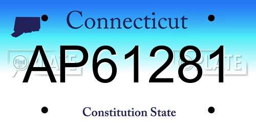 AP61281 Connecticut License Plate