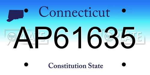 AP61635 Connecticut License Plate