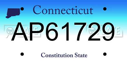AP61729 Connecticut License Plate