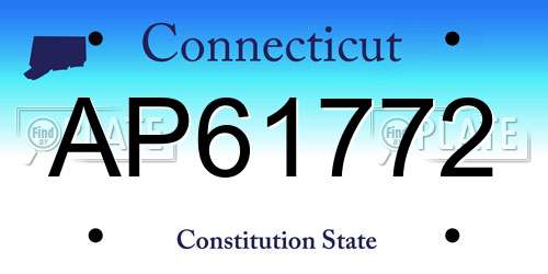 AP61772 Connecticut License Plate