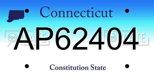 AP62404 Connecticut License Plate