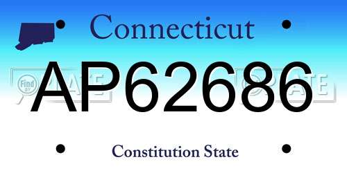 AP62686 Connecticut License Plate