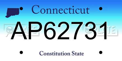 AP62731 Connecticut License Plate