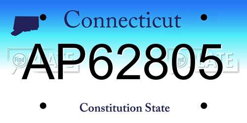 AP62805 Connecticut License Plate