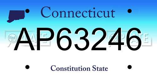 AP63246 Connecticut License Plate