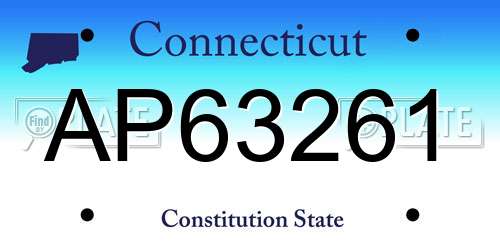 AP63261 Connecticut License Plate