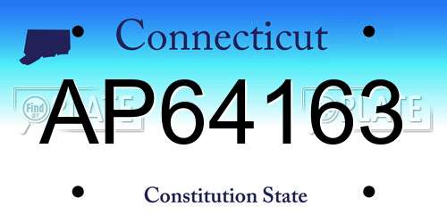 AP64163 Connecticut License Plate