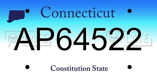 AP64522 Connecticut License Plate