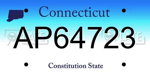 AP64723 Connecticut License Plate
