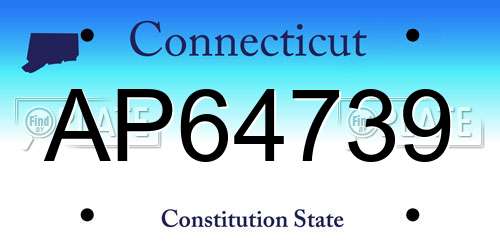 AP64739 Connecticut License Plate