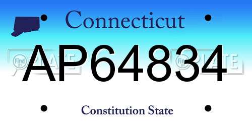 AP64834 Connecticut License Plate