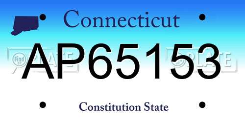 AP65153 Connecticut License Plate