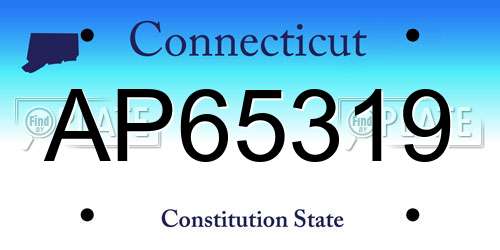 AP65319 Connecticut License Plate