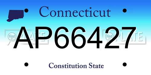 AP66427 Connecticut License Plate