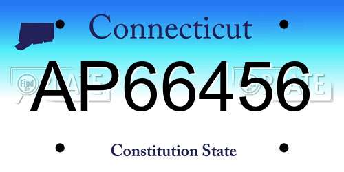 AP66456 Connecticut License Plate