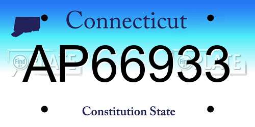 AP66933 Connecticut License Plate