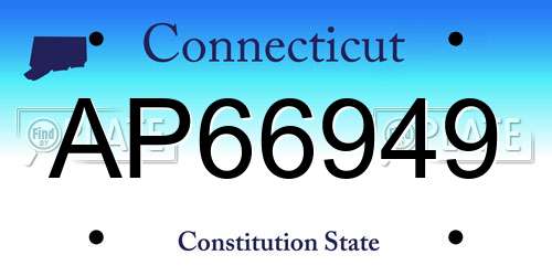 AP66949 Connecticut License Plate