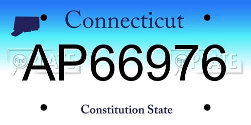 AP66976 Connecticut License Plate