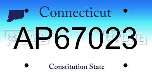 AP67023 Connecticut License Plate
