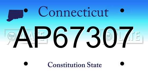 AP67307 Connecticut License Plate