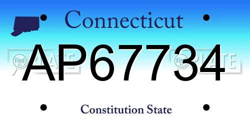 AP67734 Connecticut License Plate