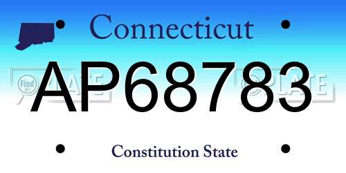 AP68783 Connecticut License Plate
