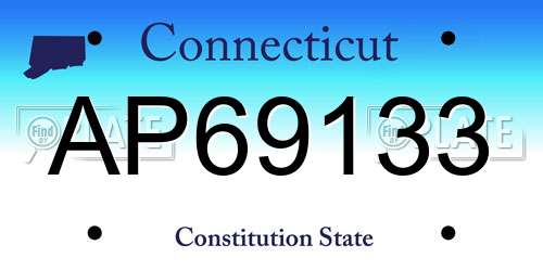 AP69133 Connecticut License Plate