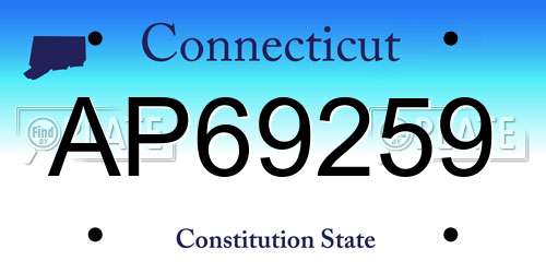 AP69259 Connecticut License Plate